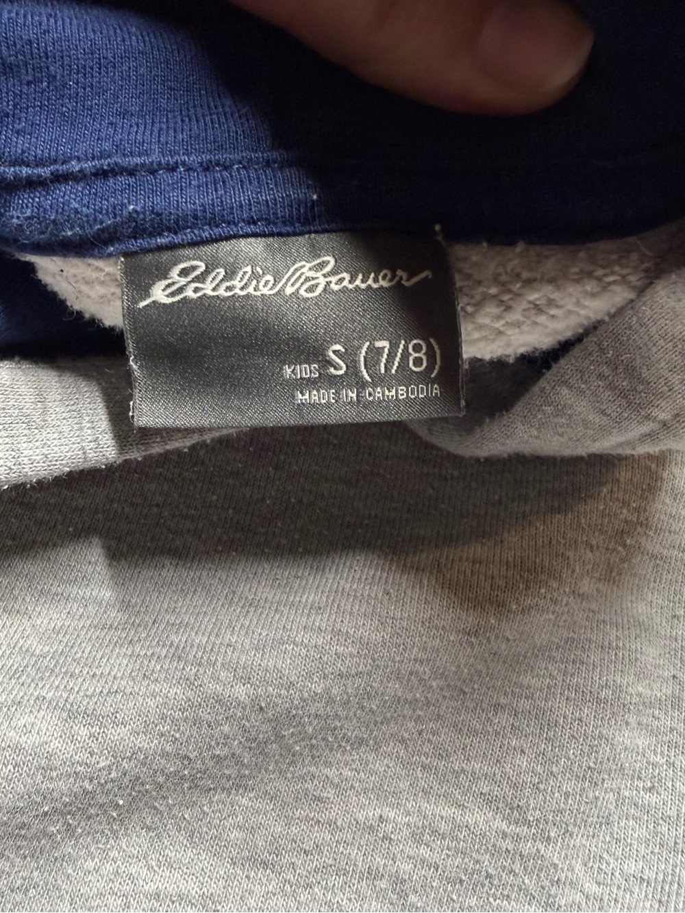 Eddie Bauer Light Gray Hoodie with Multicolor Bear Graphic - Picture 3 of 4